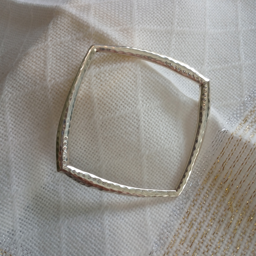 Brighton Retired Bilbao Square Bangle, Silver  Bracelet - Picture 2 of 3